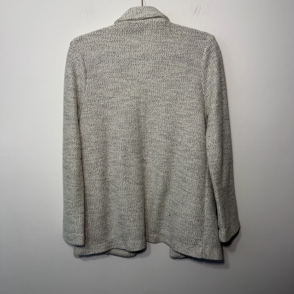 Topshop Women Grey salt pepper Textured Knit Blazer Cardigan Jacket Size US 4 - Picture 7 of 9